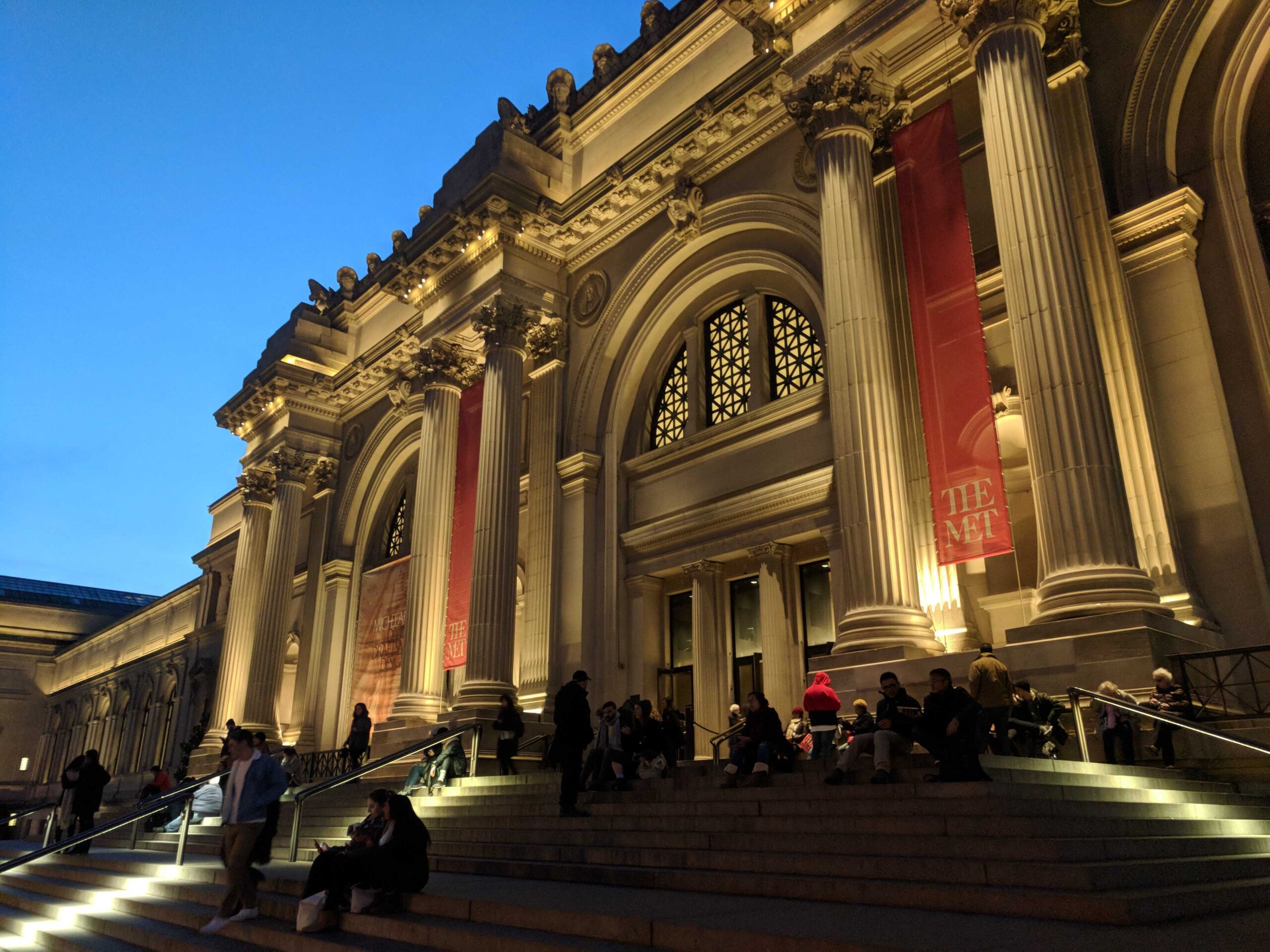 The Metropolitan Museum of Art steps at dusk. Photo by Ying Cao