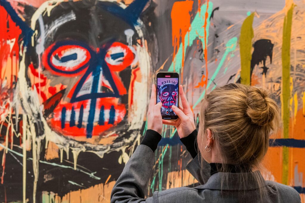 Jean-Michel Basquiat, Untitled, 1982, est in the region of $70m, previewed as the lead lot in the Phillips 20th Century New York Evening Sale, in May. Credit: Guy Bell/Alamy Live News
